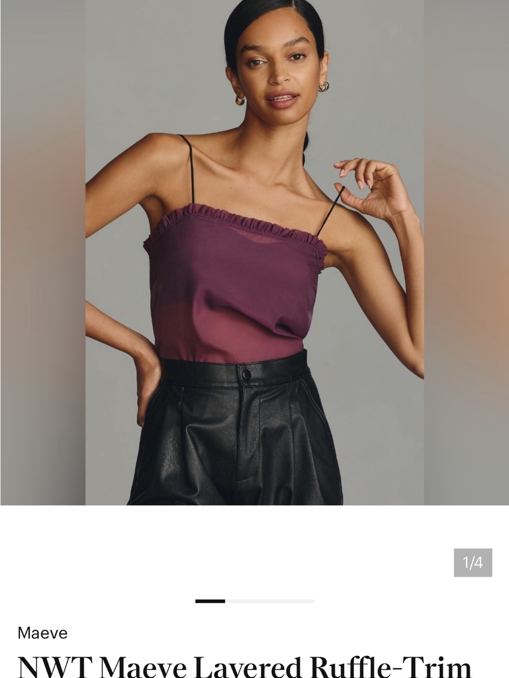 Anthropologie Maeve Ruffle-trimmed Cami